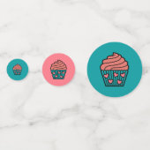 Confettis Cute Little Rose Cupcake Thème Fille Anniversaire (Devant)