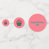 Confettis Cute Little Rose Cupcake Thème Fille Anniversaire (Derrière)