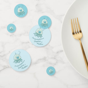 Confettis Cute méduse Baby shower Kawaii Blue Boy