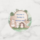 Confettis Cute porcupine Ours anniversaire jungle fête d'ann (Petit recto)