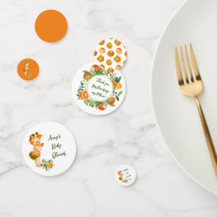Confettis Cutie orange baby shower confetti, Fille douche