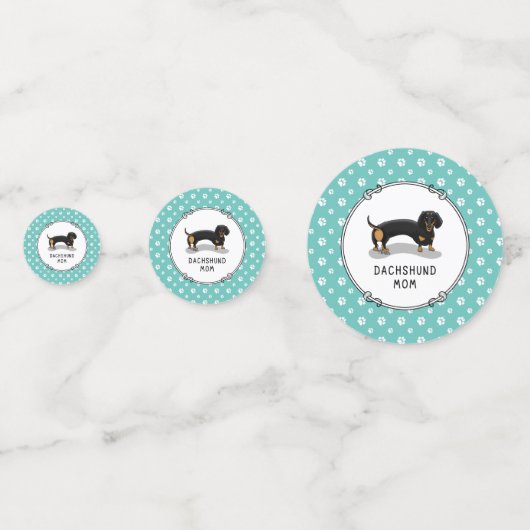 Confettis Dachshund Maman (S noir & tan) Mignonne Maman Chie (Devant)