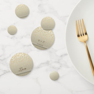 Confettis Damassé élégant ,Diamants dorés ,Nom-amour