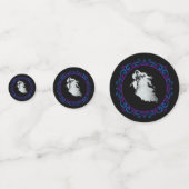 Confettis Dame violette Bleue En Blanc Fantôme Halloween (Devant)