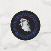 Confettis Dame violette Bleue En Blanc Fantôme Halloween (Petit recto)