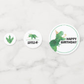 Confettis d'anniversaire de dinosaure (Devant)