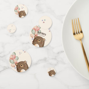 confettis d'anniversaire d'ours en peluche aquarel