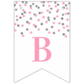 Confettis d'argent de rose de bannière de Fête de (Deuxième drapeau)