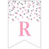 Confettis d'argent de rose de bannière de Fête de (Troisième drapeau)