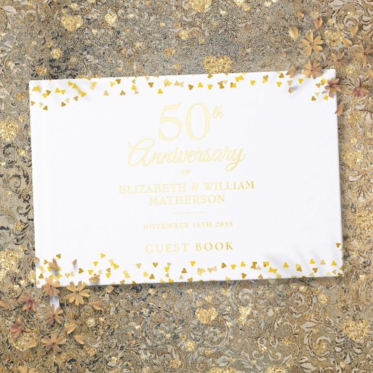 Confettis de coeurs dorés pour les 50 ans de maria