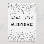 Confettis de Fausse Fête Argentée Invitation Tripl (Dos)