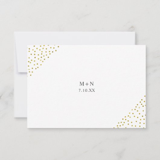 Confettis de Faux Or Mariage buffet RSVP (Dos)