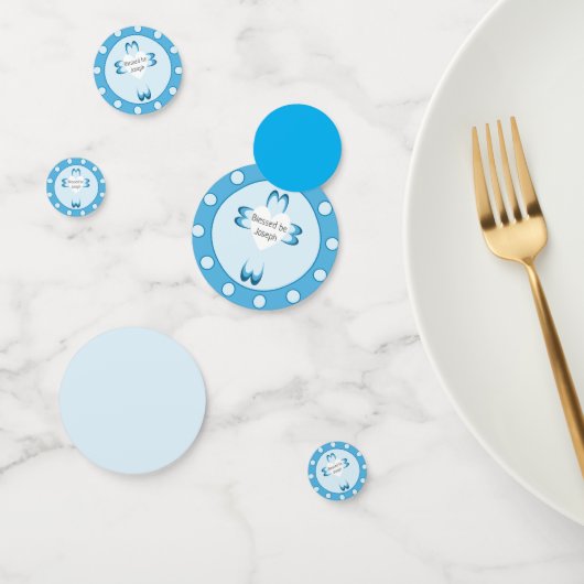 Confettis de fête de baptême bleu pour garçons (Groupe)