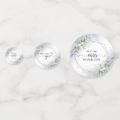 Confettis de Fête de Mariage à l'Aquarelle avec Fe (Devant)