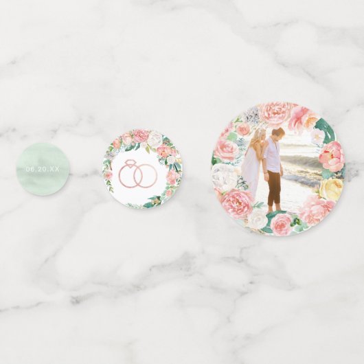 Confettis de Fête de Mariage Florale d'Été aux Jou (Derrière)