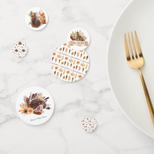 Confettis de forêt | Fête de hérissons Boho (Groupe)