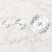 Confettis de mariage avec aquarelle de verdure ver (Devant)