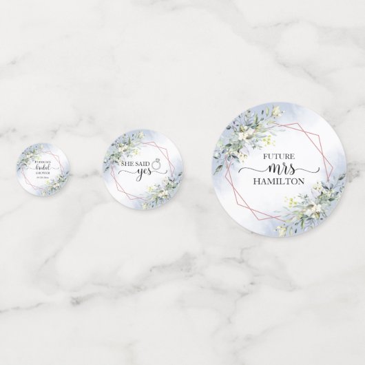 Confettis de mariage avec aquarelle de verdure ver (Devant)