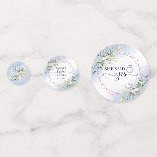 Confettis de mariage avec aquarelle de verdure ver (Derrière)