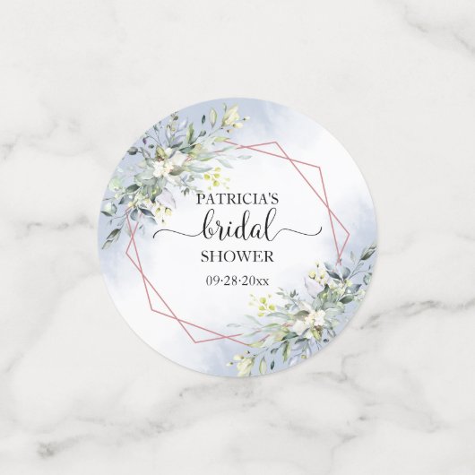 Confettis de mariage avec aquarelle de verdure ver (Petit recto)