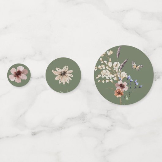 Confettis de mariage bohème sauge (Devant)