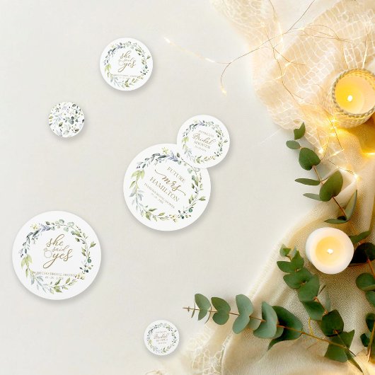 Confettis de mariage de verdure moderne d'eucalypt