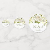 Confettis de mariage floraux blancs (Devant)