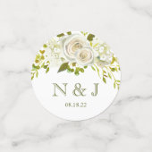 Confettis de mariage floraux blancs (Petit recto)