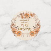 Confettis de Noël Floral Bohème Rustique (Petit recto)