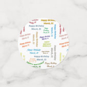 Confettis de table 31 mars Anniversaire (Petit recto)