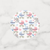 Confettis de table Bébé Poussette Cigogne Coeurs É (Petit recto)