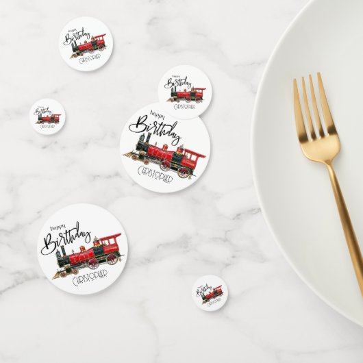 Confettis de table d'anniversaire de train vintage (Groupe)