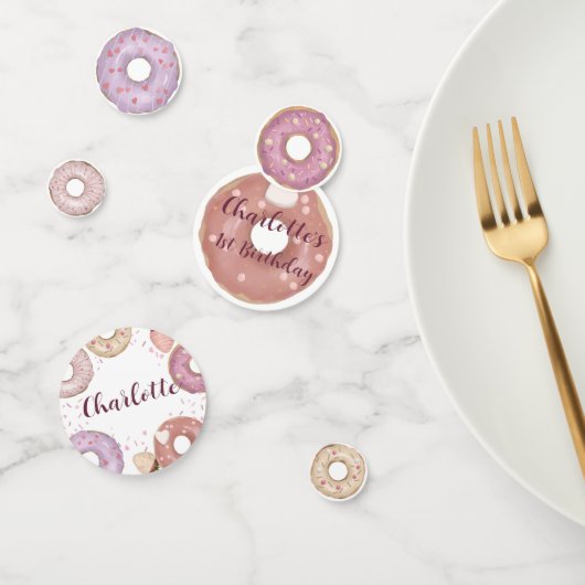 Confettis de table d'anniversaire pour gâteau donu (Groupe)