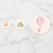 Confettis de table de joyeux anniversaire dessinés (Derrière)