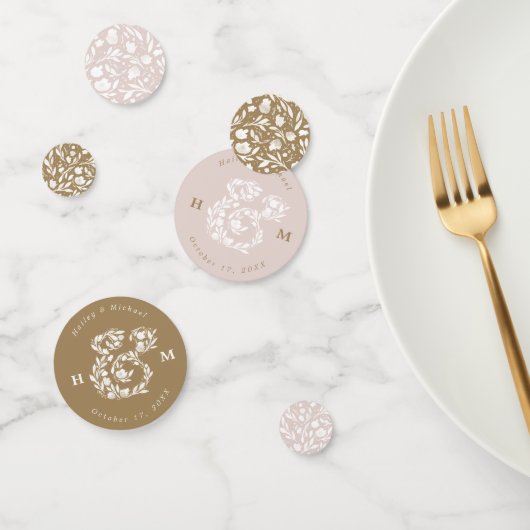 Confettis de table de mariage à l'aquarelle avec a (Groupe)