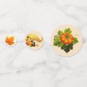 Confettis de table de Thanksgiving beige et marron (Devant)