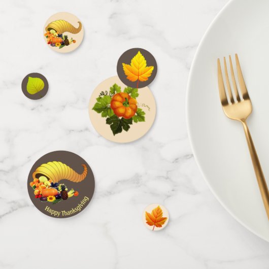 Confettis de table de Thanksgiving beige et marron (Groupe)