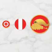 Confettis de table drapeau péruvien et corne d'abo (Devant)