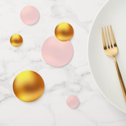 Confettis de table or et rose (Groupe)