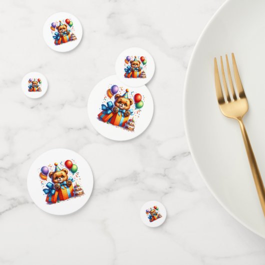 Confettis de table Ourson d'anniversaire (Groupe)