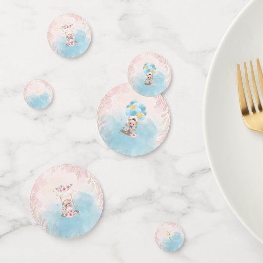 Confettis de table Oursons jumeaux rose et bleu