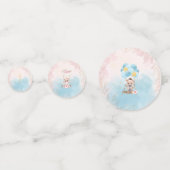 Confettis de table Oursons jumeaux rose et bleu (Devant)