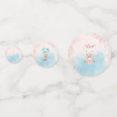 Confettis de table Oursons jumeaux rose et bleu (Derrière)
