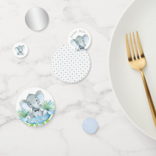 Confettis de table pour Baby Shower éléphant