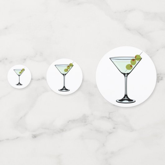 Confettis de table pour cocktail en forme de verre (Derrière)