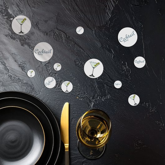 Confettis de table pour cocktail en forme de verre