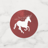 Confettis de table pour mariage Licorne Rouge (Petit recto)