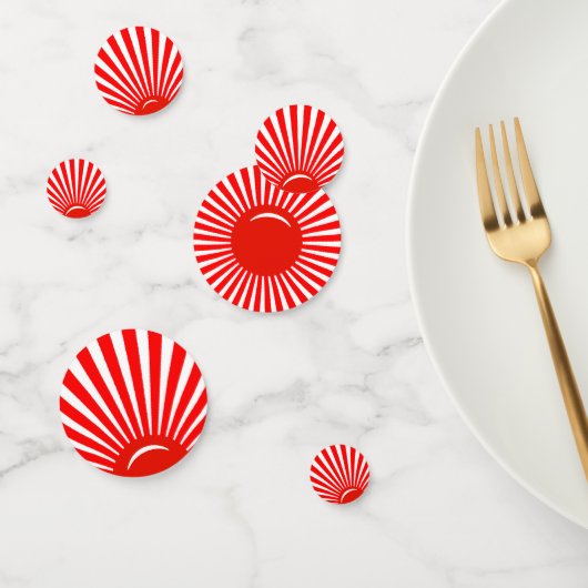 Confettis de table Soleil Levant Rouge Blanc (Groupe)