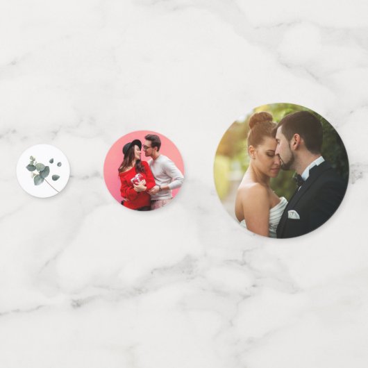 Confettis Décor Mariage Eucalyptus verdoyant (Devant)