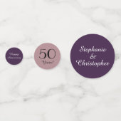 Confettis Décoration de la table du 50e anniversaire rose et (Devant)